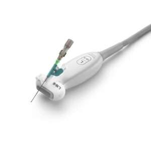 Transducer and Needle Guide Cardiac Probe